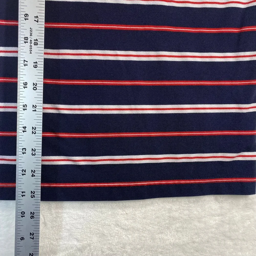 Polo Ralph Lauren Men's Striped‎ Cotton Polo Shirt Navy Red White Classic Fit XL